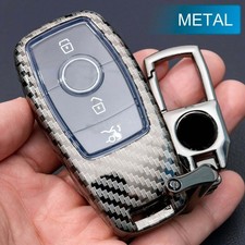 F&uuml;r Mercedes A B C E S G Klasse Metall Carbon Faser Auto Schl&uuml;ssel Ring H&uuml;lle