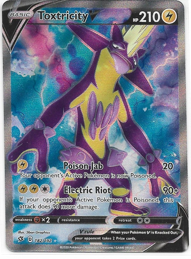 Toxtricity V 182/192 Ultra Rare Rebel Clash Pokemon Near Mint