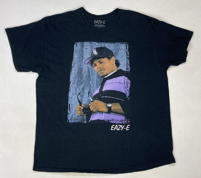 Eazy-E Graphic T-shirt Men XL Black Short Sleeve Rap Retro Music