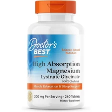 Doctor'S Best High Absorption Magnesium Glycinate Lysinate, 200mg