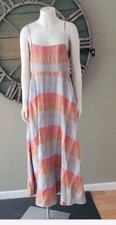 Madewell Empire Waist Plaid Midi Dress In A Linen Cotton Blend Has Pockets S (L)
