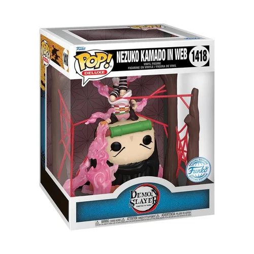 Funko Pop! 6" Deluxe Demon Slayer Nezuko Kamado in Web #1418 Glow Box Lunch Ex