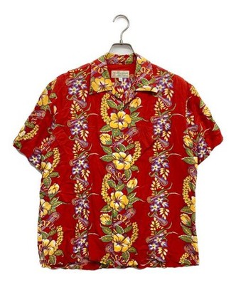 HAWAIIAN                    [OLD] Aloha shirt, short sleeve shirt, shirt Red
