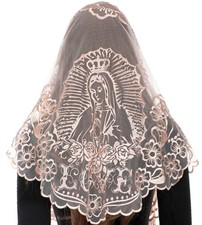 Church Mantilla Catholic Veil: Our Lady of Guadalupe Embroidered Lace Chapel ...
