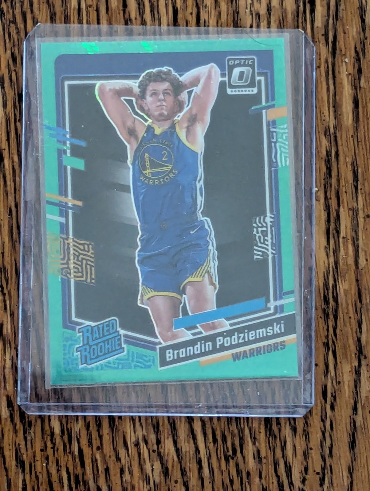 2023-24 Panini Donruss Brandin Podziemski #249 Green Lazer Rated Rookie RC