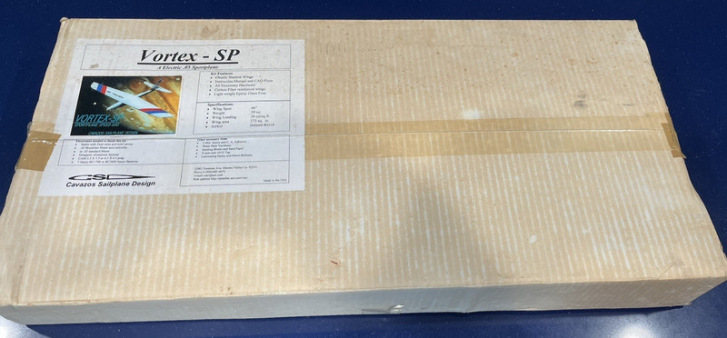 Rare Cavazos Vortex High-Perf. Elec. Model Airplane Kit w/Brushless Power System