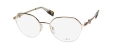 NEW FURLA VFU358 EYEGLASS FRAME ROUND GOLD WOMENS FULL-RIM 300Y 50-19-135 METAL