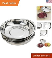 Elegant 7.64'' Stainless Steel Round Dinner Plates - Pack of 6 for Modern Dining