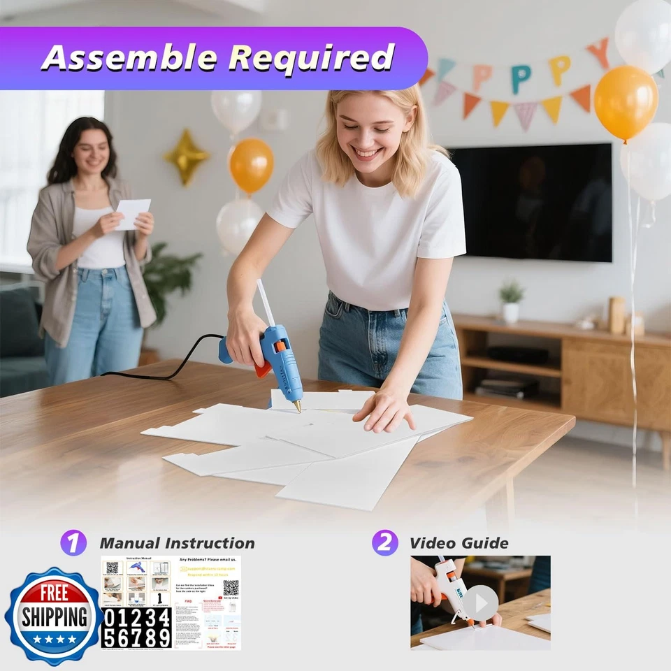 LOBOOM 4 PIES Números Iluminados, Número de Carpa Gigante Número de Mosaico Grande para 40º B Foto 4 de 4