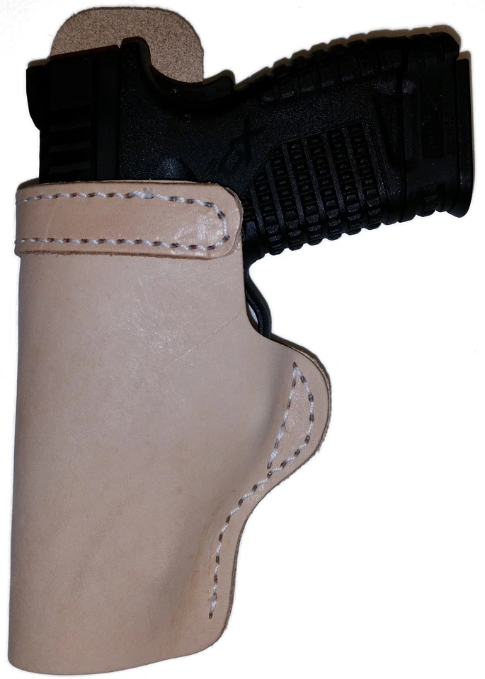 LT TAN CUSTOM OWB Leather Gun Holster U CHOOSE:rh,lh-laser-slide-cant-belt-mag - Image 4 of 4