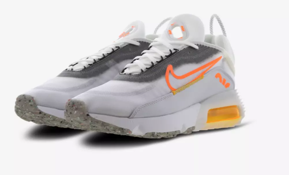 Original Mens Nike Air Max 2090 White Orange Trainers DA1502 100