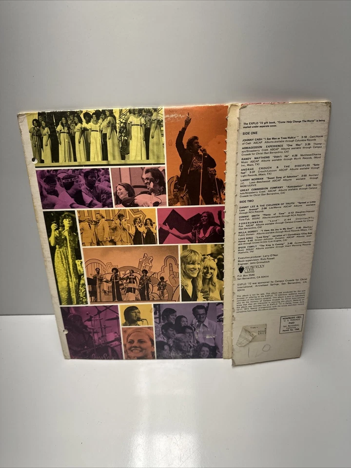 Jesus Sound Explosion / Campus Crusade for Christ Live 1972 Johnny Cash Vinyl LP Foto 2 de 4
