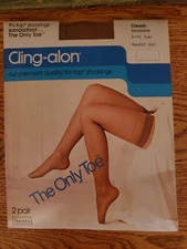 Sears Vintage Cling-don Sandstone Nylon Thi-Top Stockings