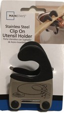 Mainstays Stainless Clip On Utensil Holder Pots & Pans Heat Resistant Up To 482F