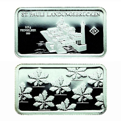 Deutschland Silberbarren Barren PP 2,5g Wahrzeichen St. Pauli Pfeiler 03857 - Bild 3 von 3