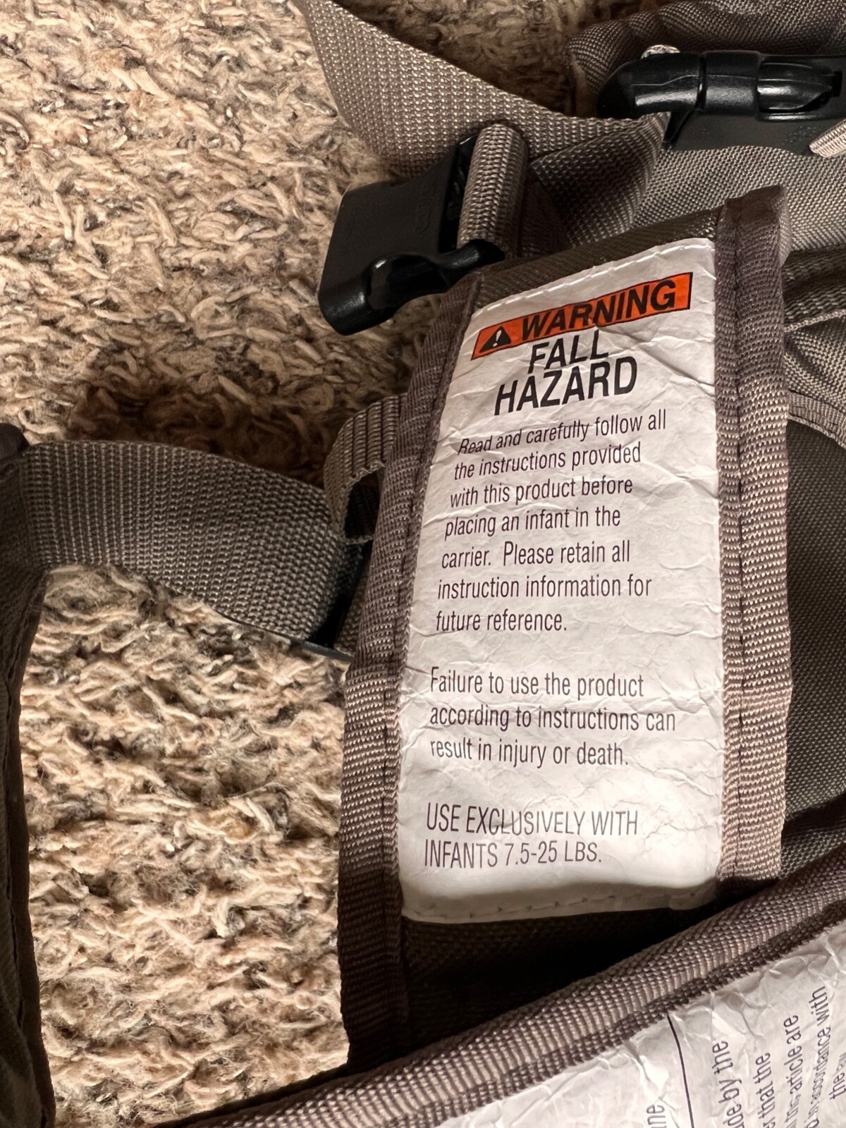 Chicco Ultrasoft Baby Carrier Infant 7.5lbs - 25lbs