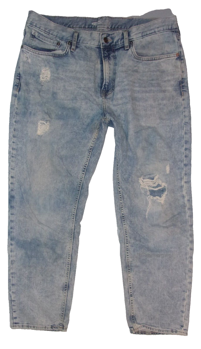Men's Old Navy relaxes slim bright acid washed distressed blue