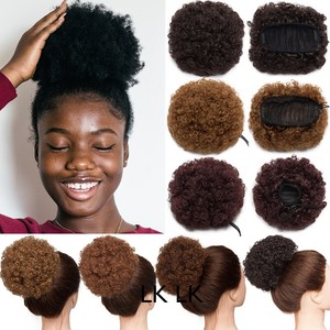 Natural Puff Kinky Curly Ponytail Uodo Cover Afro Bun Hair Piece