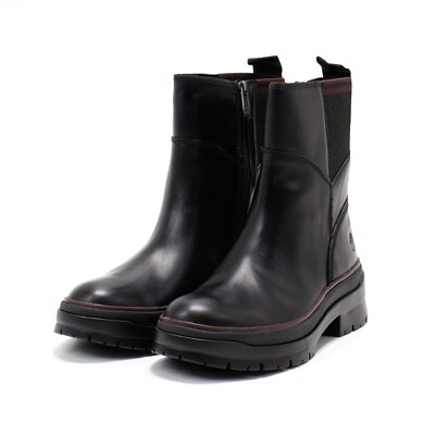 Women s Timberland Malynn Waterproof Side-Zip Black Leather Boot