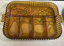 Indiana Glass 5 Compartment Relish Dish Carnival 13" Long