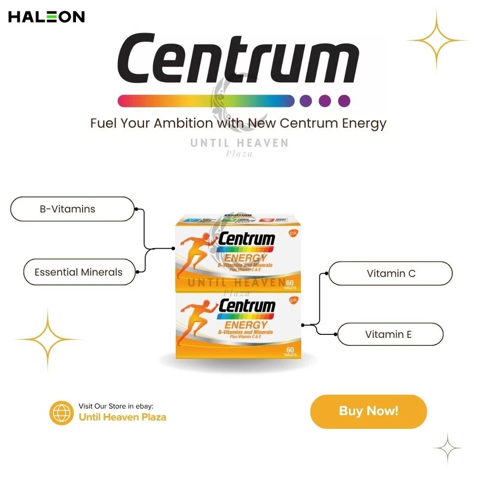1/3/5 X 60s New Centrum Energy B-Vitamins and Minerals + Vitamin C & E - Image 2 of 4