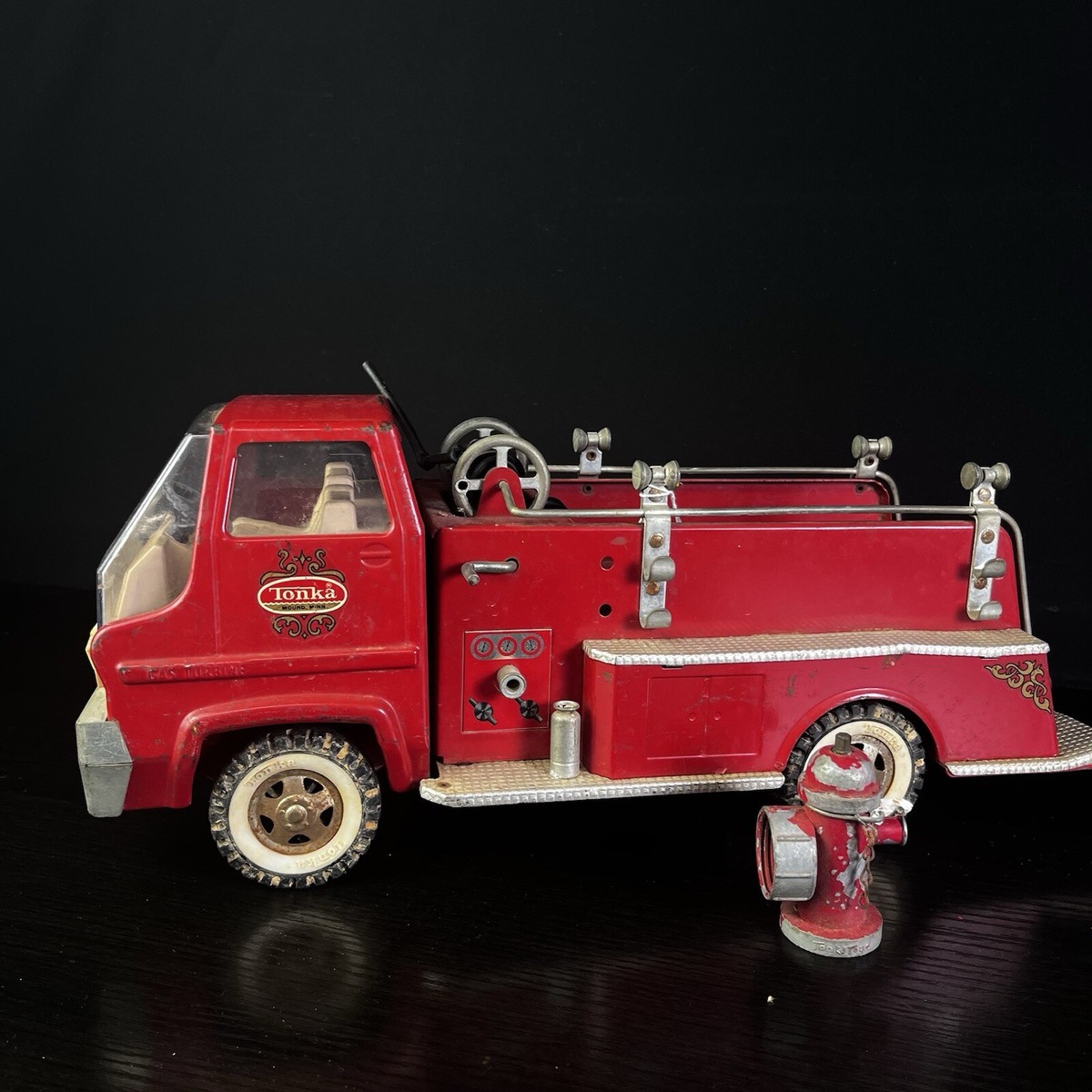 Vintage 1960's Tonka Gas Turbine Pumper Fire Truck Pressed Steel