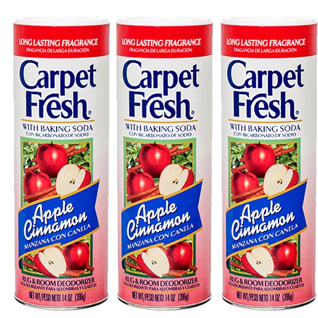 3 CARPET FRESH, Rug & Room Deodorizer Powder, Vacuum , APPLE CINNAMON