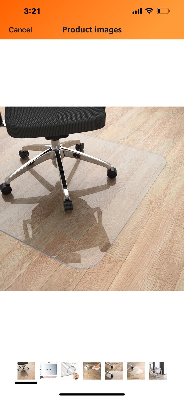 Non-Slip Plastic Office Chair Mat for Hardwood Floors-image
