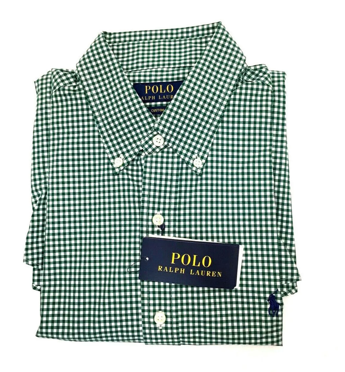 Polo Ralph Lauren Short Sleeve Shirt Mens Gingham Plaid Cotton