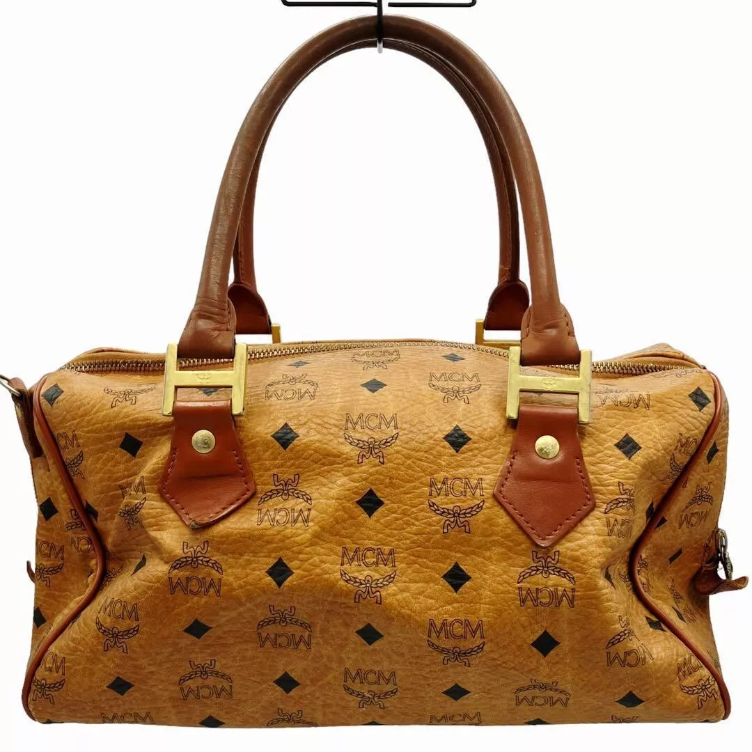 MCM Heritage Mini Satchel Bag in Cognac Visetos