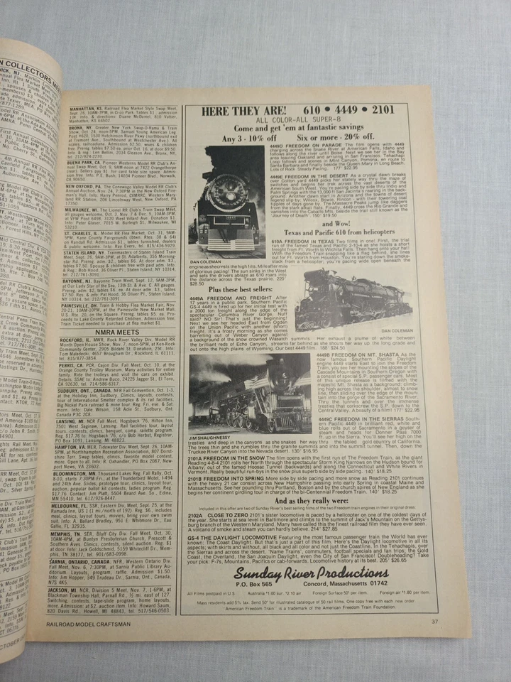 Railroad Model Craftsman Magazine Train Book Hobbie Rail Oct 1976 Vintage - Image 3 of 4
