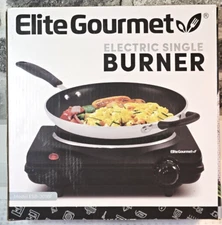 Elite Gourmet Electric Single Flat Burner (ESB-301BF/ESB-301F) Maxi-Matic