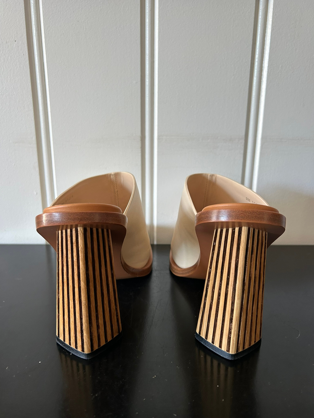 Authentic Givenchy Square Toe Mules Neutral Color… - image 5