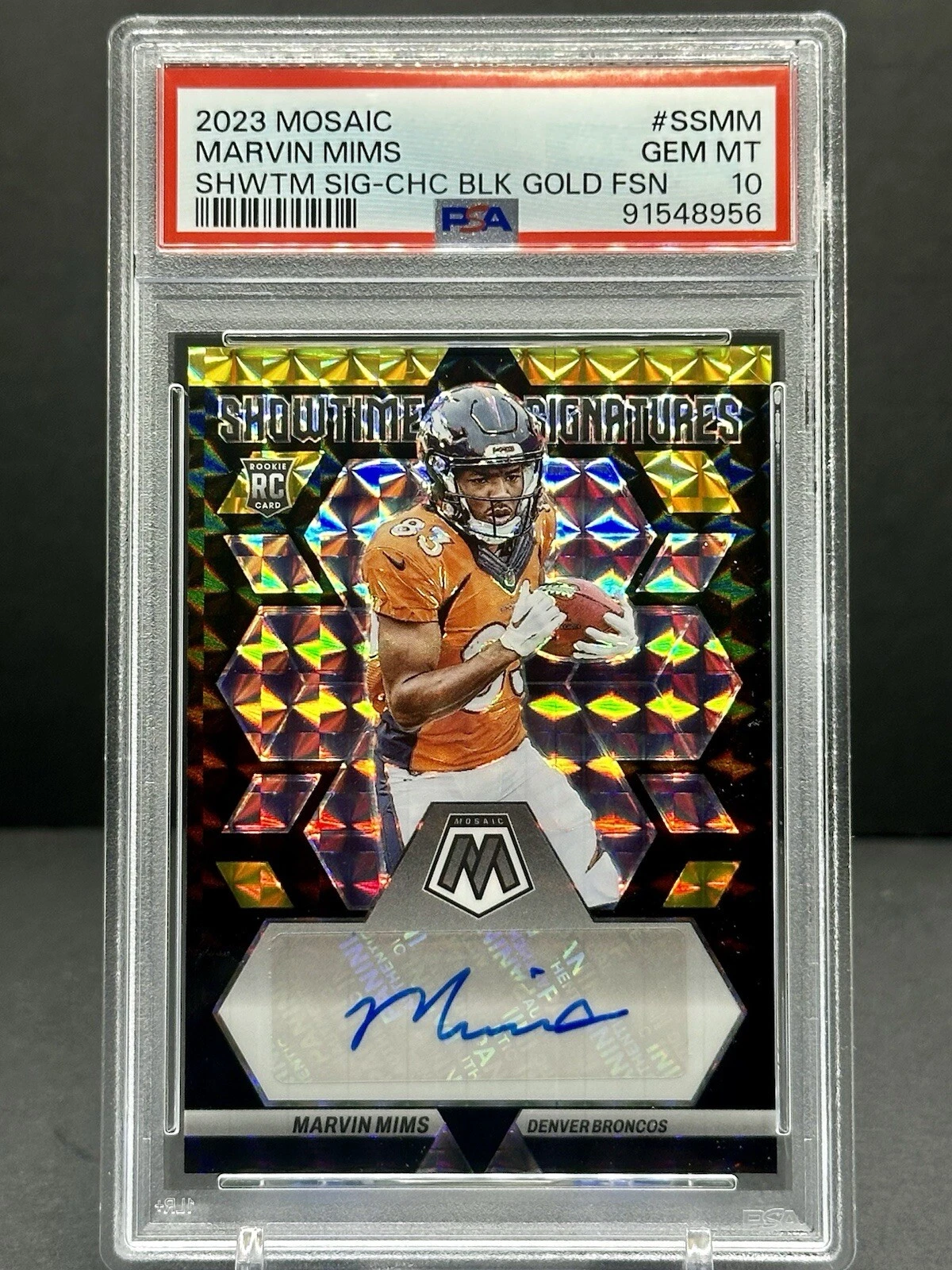 Marvin Mims Panini Mosaic Showtime Signature #SSMM Choice Black Gold Fusion