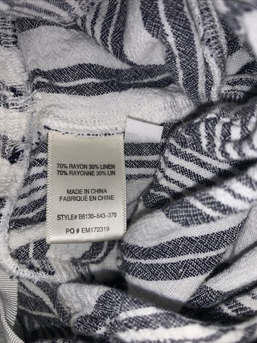 Bella Dahl Romper Jumpsuit Sz S striped Open Back with Tie linen 2055 - Picture 6 of 7