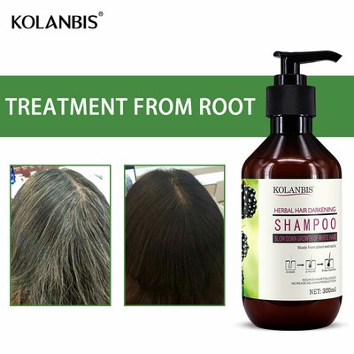 Hair Shampoo Permanent Black Color Anti Gray Hair Treatment White