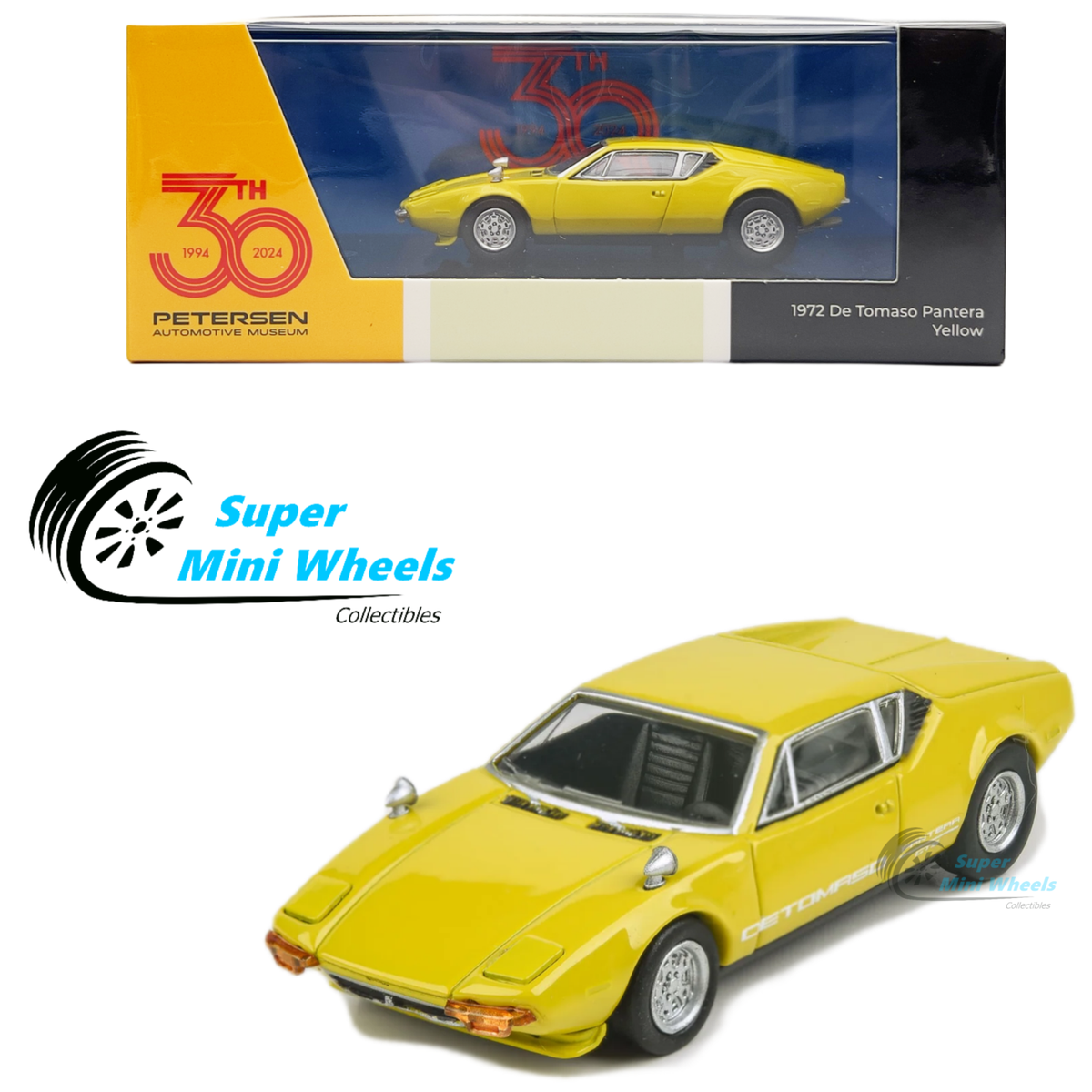 PARA64 1:64 1972 De Tomaso Pantera Yellow - Petersen PARA64 1:64 1972 De Tomaso Pantera Yellow - Petersen