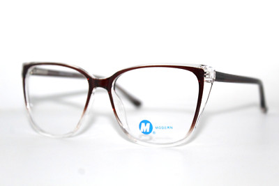NEW MODERN OPTICAL SABRINA BROWN CRYSTAL AUTHENTIC EYEGLASSES FRAMES 54-16-145MM