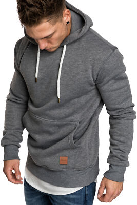 Herren Basic Kapuzenpullover Sweatjacke Pullover Hoodie Sweatshirt R-0051