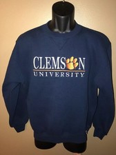 VTG 80s 90s CLEMSON UNIVERSITY TIGERS 50/50 Sweatshirt Russell Athletic USA M
