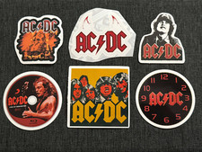 Lot 6 AC/DC 1 3/4" to 2 1/2" Band Logo STICKERS Fast FREE SHIP Angus Young