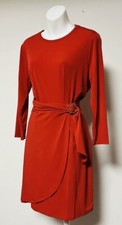 MICHAEL Michael Kors Women's Metallic Faux-Wrap Dress (XL, Crimson)