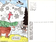 Continental Better Living Thru Aviation Cartoon Postcard