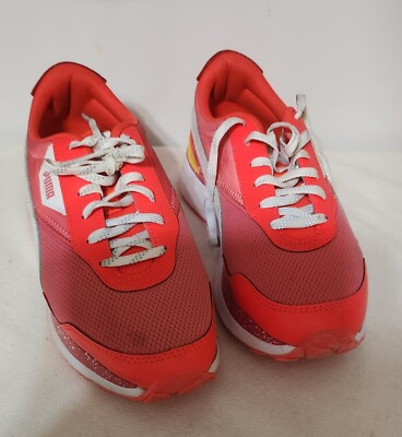 Puma Cruise Rider Brain Freeze Lace-Up Girls Orange, Pink Sneakers Size 5.5
