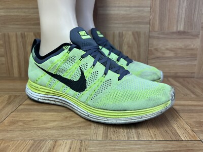 RARE  Sz 12 - Nike Flyknit One Lunar+ 1 Volt Black 554887-705 Men's Shoes
