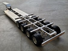 Aluminum Goose Neck Flat Bed Deck 4-axle Trailer Tamiya 114 King Grand Hauler