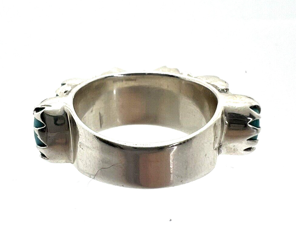 Solid Sterling Silver Nizhoni Trader Turquoise Ri… - image 4