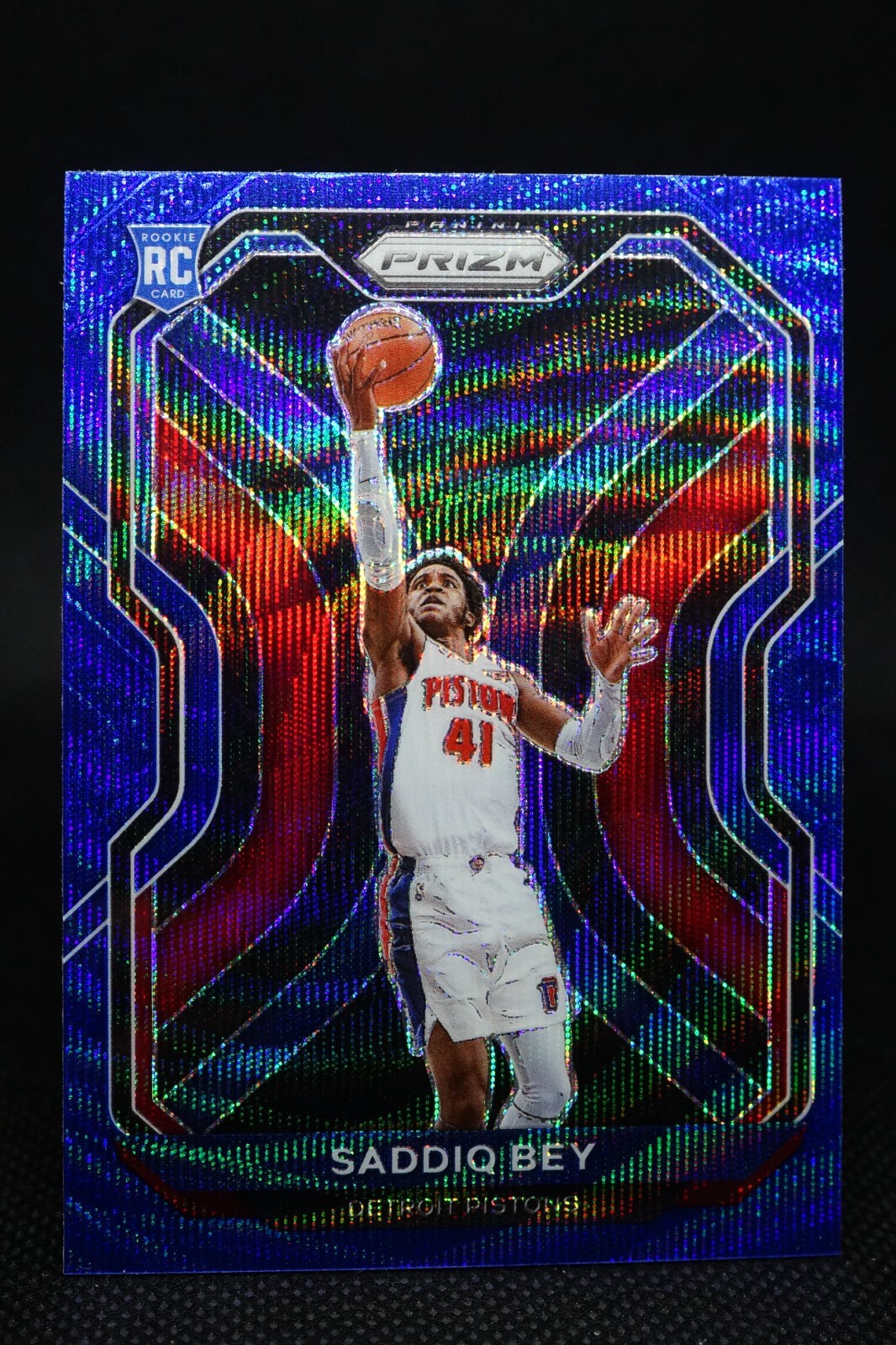 2020-21 NBA Panini Prizm Blue Wave Saddiq Bey #284 Rookie RC COLOR MATCH Pistons