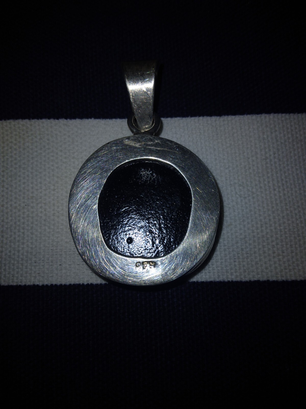 Solid Sterling Silver .925 Red Dichroic Glass Nec… - image 3