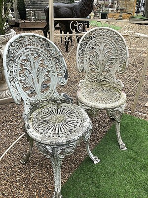 Pair Of White Aluminium Garden Chairs Vintage Garden Chairs Set Ebay